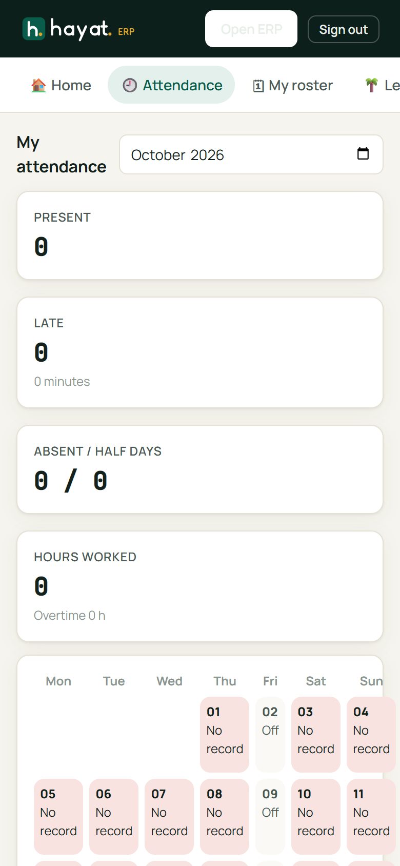 Mark attendance