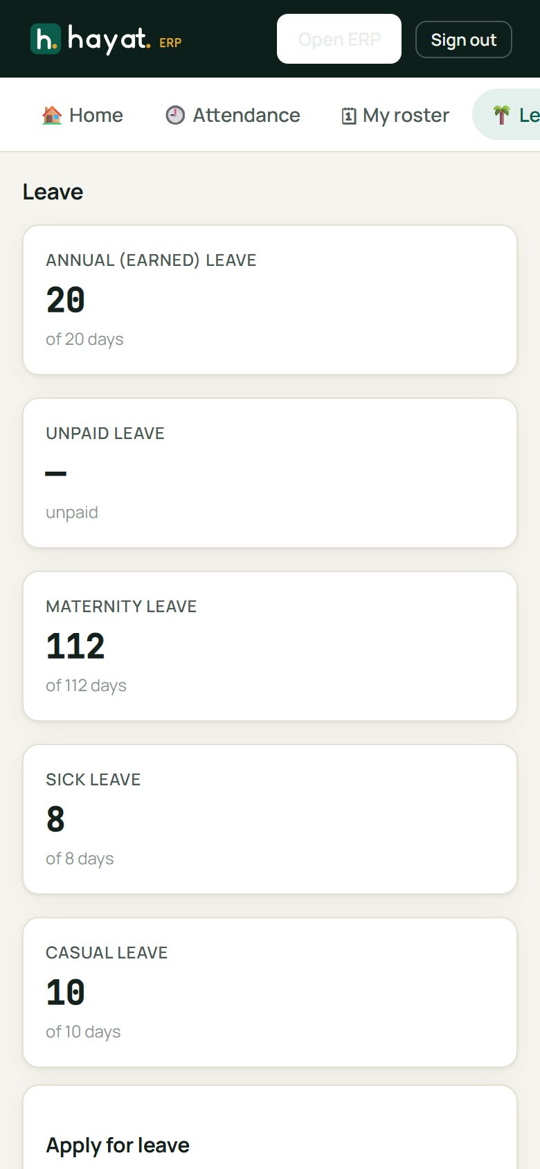Apply for leave